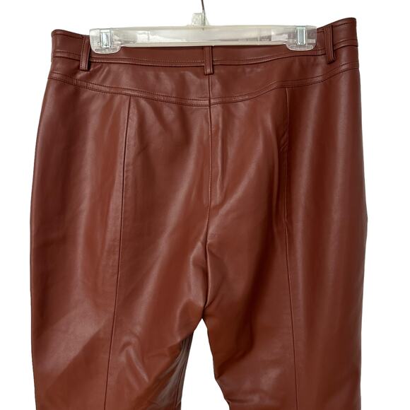 Vintage Biltmore Faux Leather Pants Cinnamon Brown Bootcut NWT Women's Size 12 - Picture 7 of 10